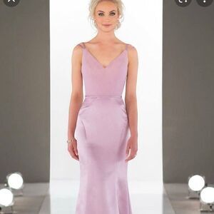 Sorella Vita Rosewater Blush Pink Style 9206 Maxi Dress Sz 14